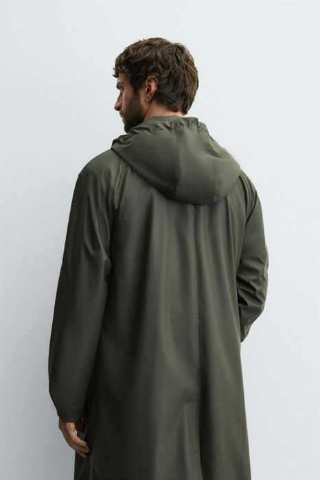 Прорезиненная парка с капюшоном