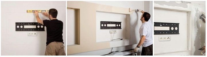 Установка, могтаж телевизора