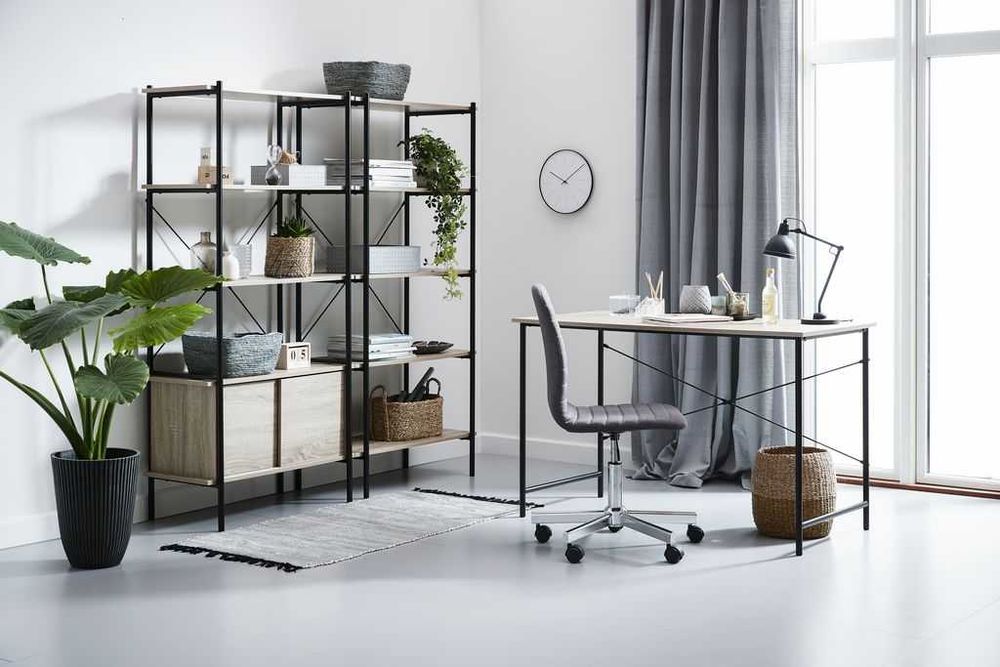 Scaun birou ABILDHOLT gri/crom Material textil 43x84x56 cm Stare buna