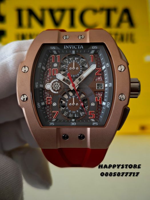 INVICTA Strada Red/Rose Gold 47 mm, Инвикта нов мъжки часовник