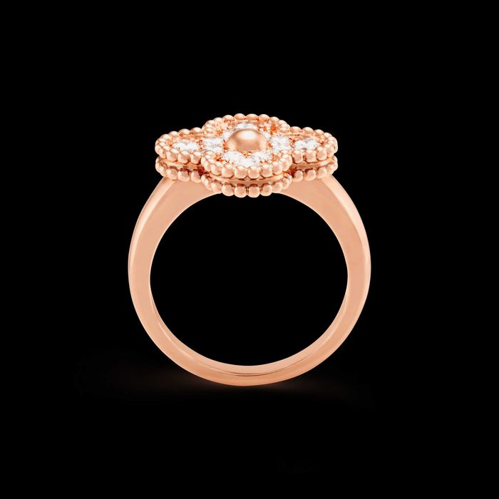 Van Cleef & Arpels VCA Rose Diamond Alhambra Clover Дамски Пръстен