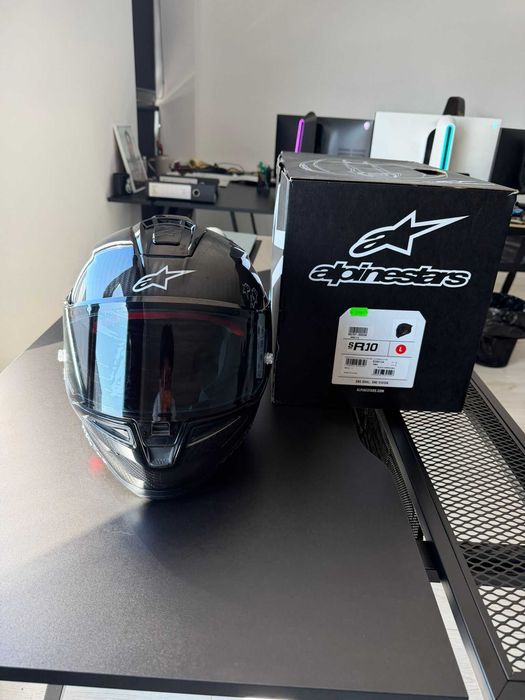 Casca Moto Alpinestars R10 Black Carbon