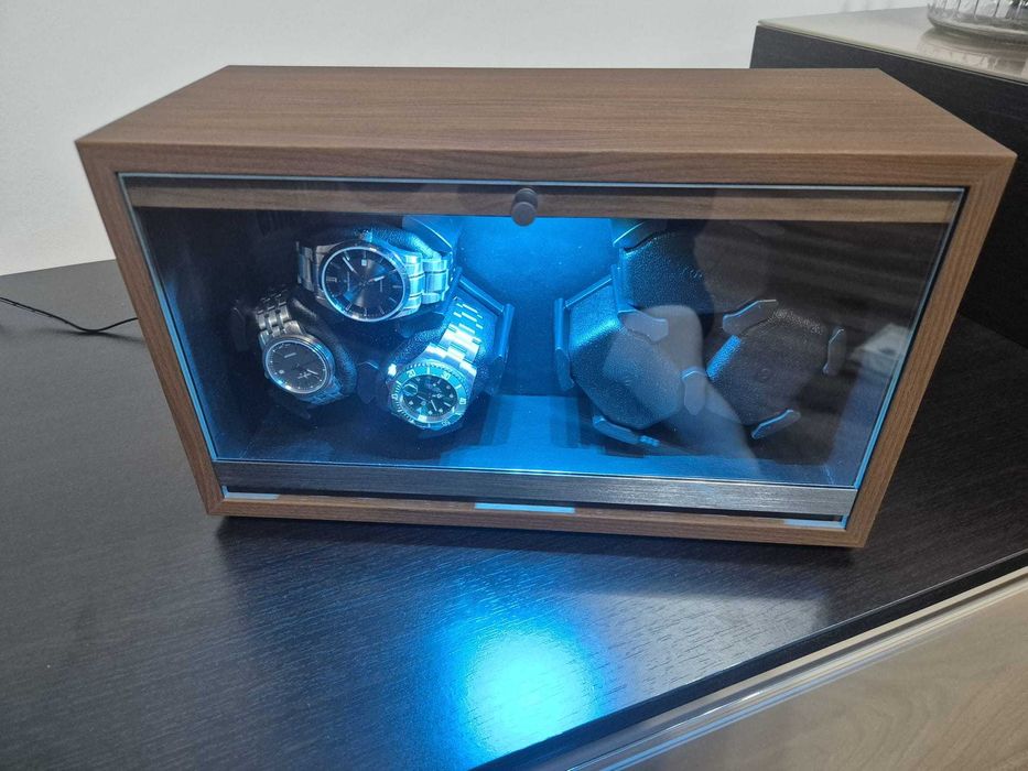 Cutie Intoarcere 6 Ceasuri Automate ANWBROAD, Lemn, LED, Resigilat