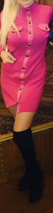 Рокля Pinko розова и черна xs размер