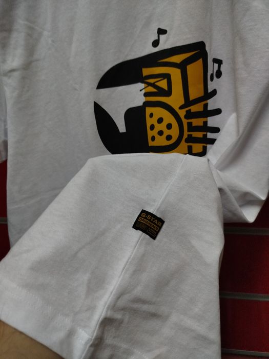 Оригинална тениска G-Star Raw Boombox L , XL Loose нова мъжка бяла