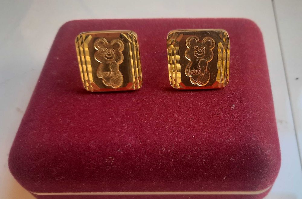 Копчета за ръкавели с мечето Миша (Олимпиада 1980 Москва)