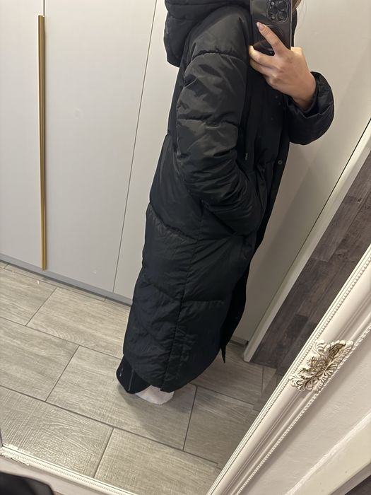 Geaca dama lunga Zara cu puf de gasca