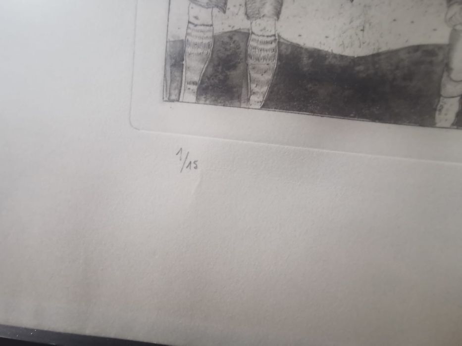 Антикварна картина техника суха игла , само 15 бройки 69г. авторска !