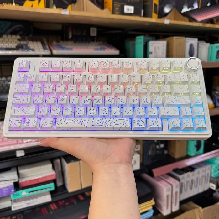Aula F75 RGB white Беспроводная Механическая Клавиатура