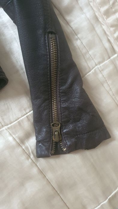 Geacă Clockhouse damă, piele naturală maro,S/ M