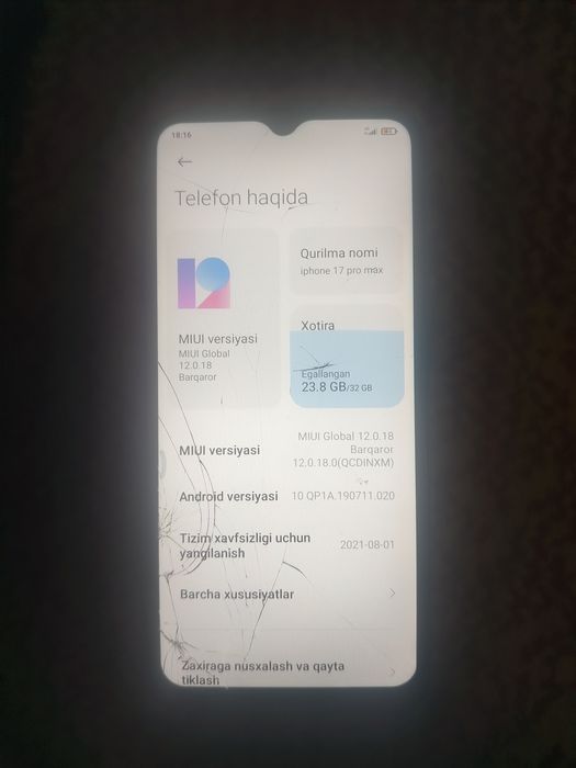 Redmi mi 9 a  xotira 32