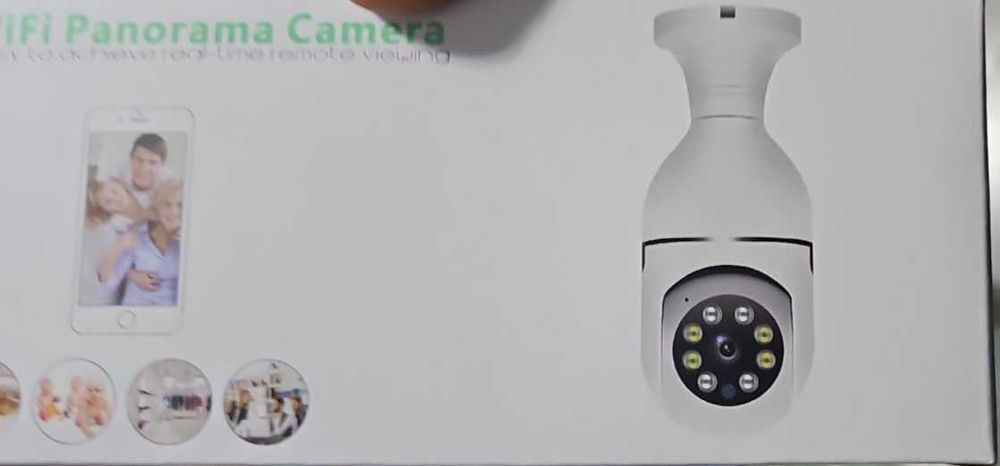 Wifi въртяща се камера ICSEE - Kрушка E27 Панорамна с нощно виждане