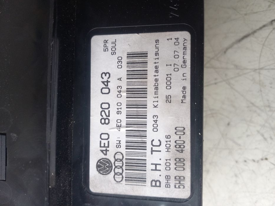 Управление климатроник Audi A8 D3