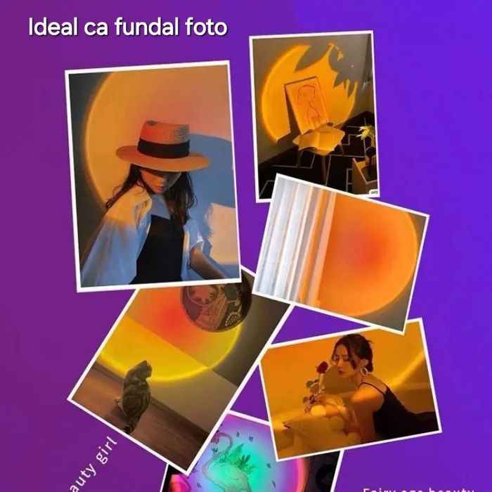 Proiector USB 7 culori/14moduri. Flexibil. Portabil.Imagine mare&clara