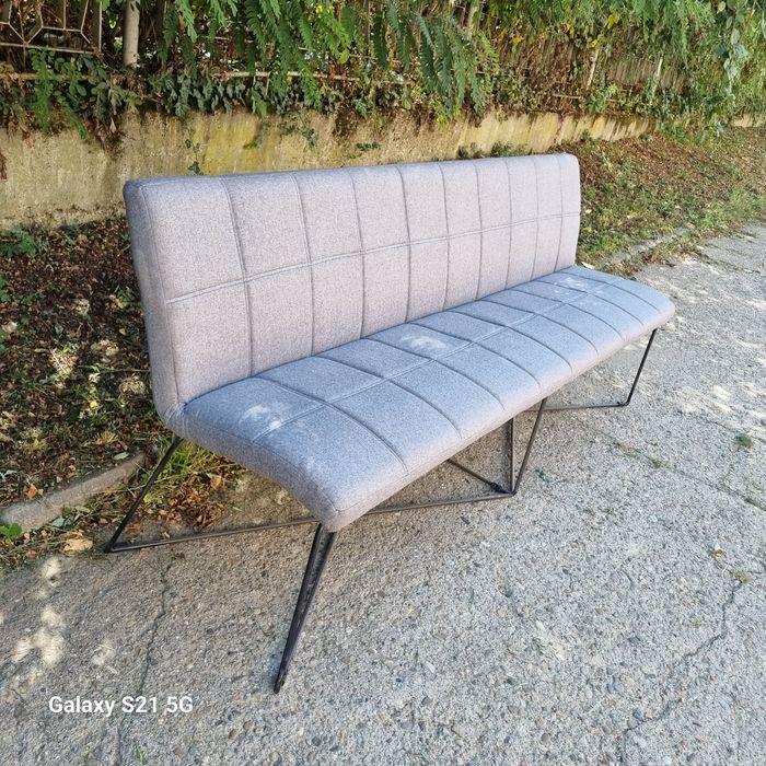 Banca/Bancheta tapițata gri design modern