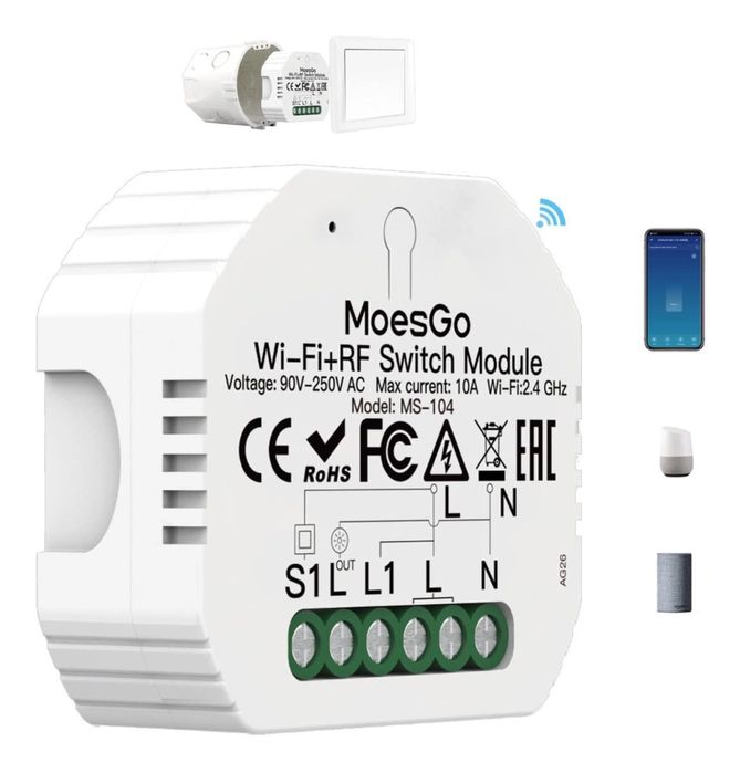 MoesGo WiFi 2.4GHz Smart Alexa Превключвател за светлина
