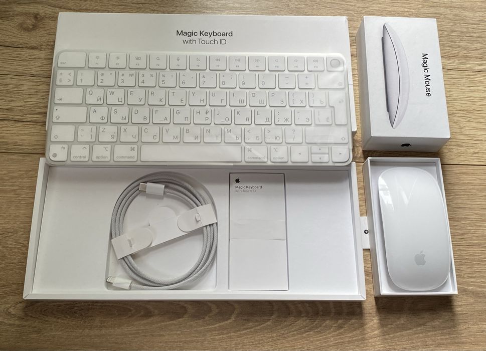 Клавиатура Apple Magic Keyboard с Touch ID и Мышка Magic Mouse