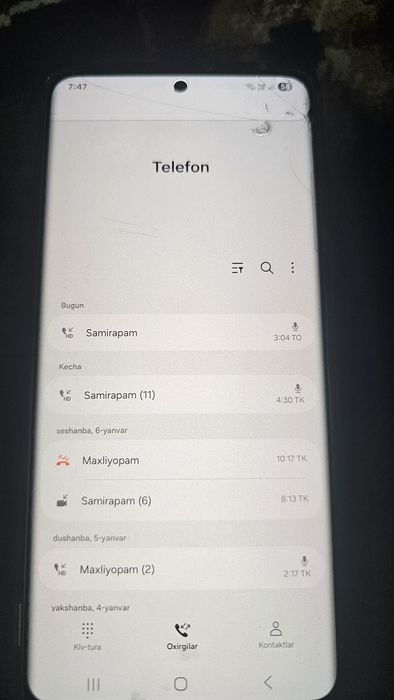 Samsung s21 ultra 12/256gb ekranida chiziq