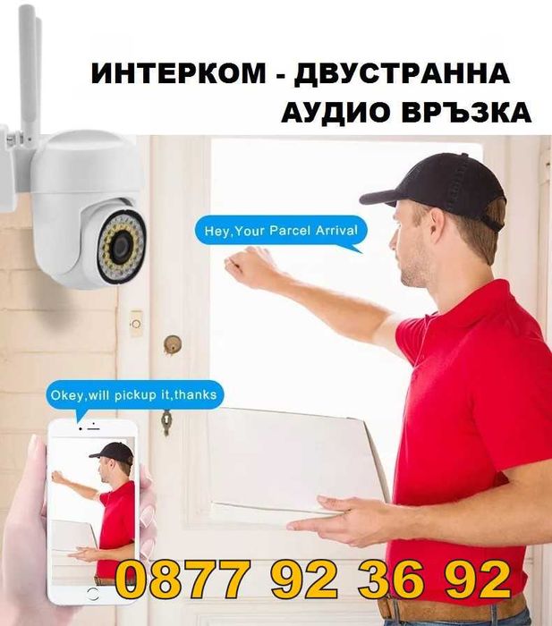 ПРОМО! БЕЗЖИЧНА ВЪРТЯЩА КАМЕРА Wifi IP камера за видеонаблюдение -А13