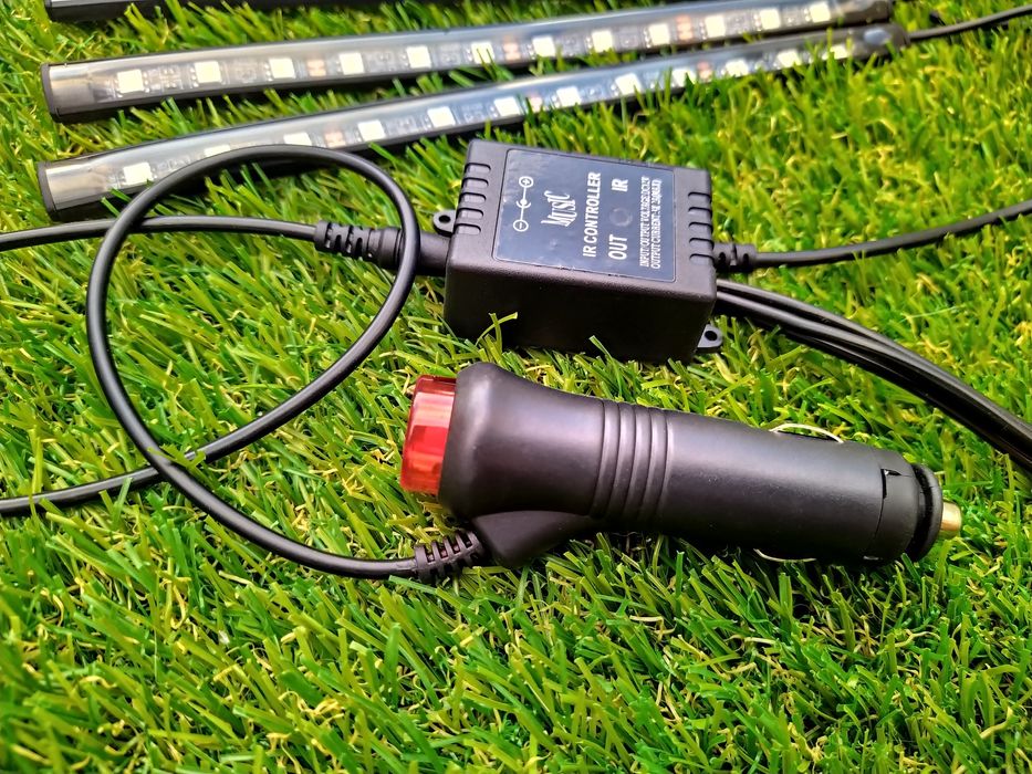 Kit iluminare ambientala auto banda LED RGB, interior masina, 4 benzi