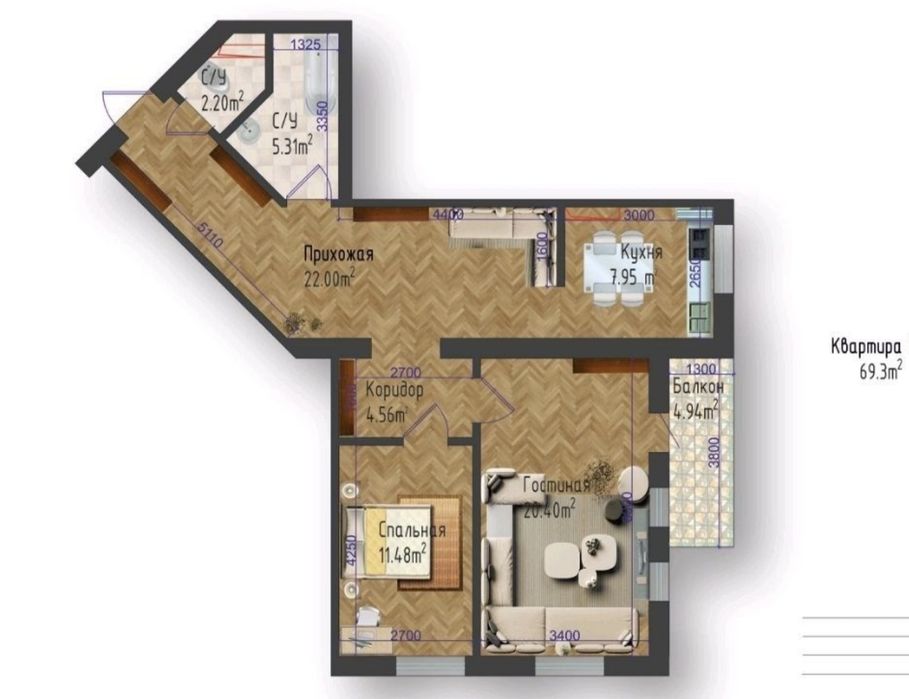 Чирчиқ шаҳрида новостройкада 2 та хонадон сотилмоқда