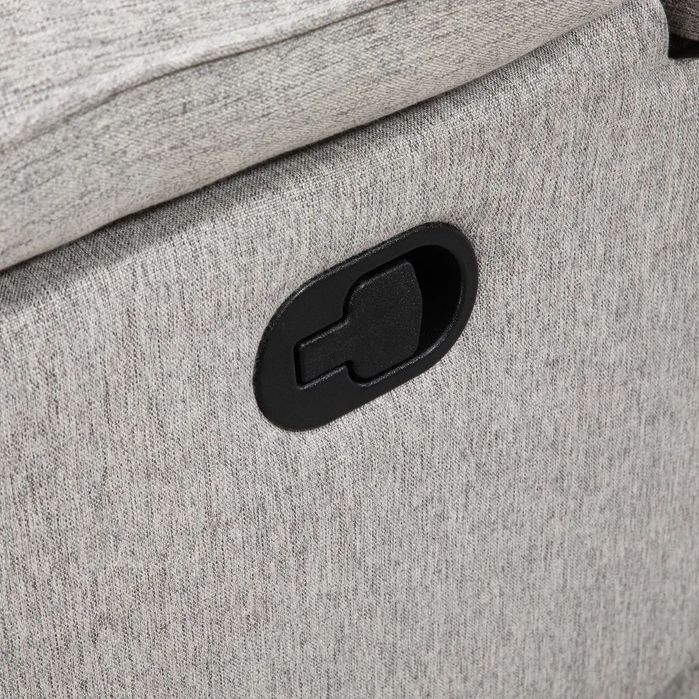 HOMCOM Фотьойл с регулируема облегалка, Удобен, 89x101x105 см, Сив