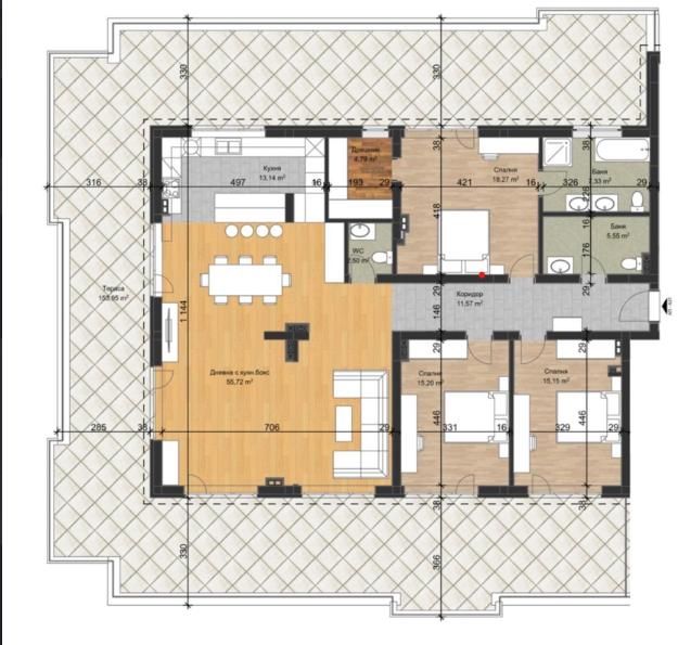 Продава се Четиристаен апартамент в Пловдив, Остромила - 360 кв.м за 612 €/кв.м - Снимка #1