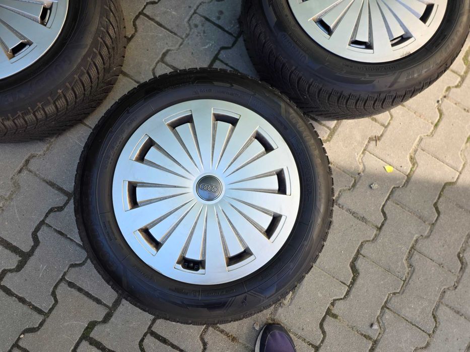 set jante aliaj r16 cu capace plastic, vw audi seat skoda 205/60/16