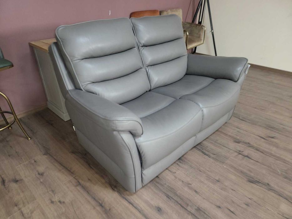 Сив кожен диван двойка La-z-boy