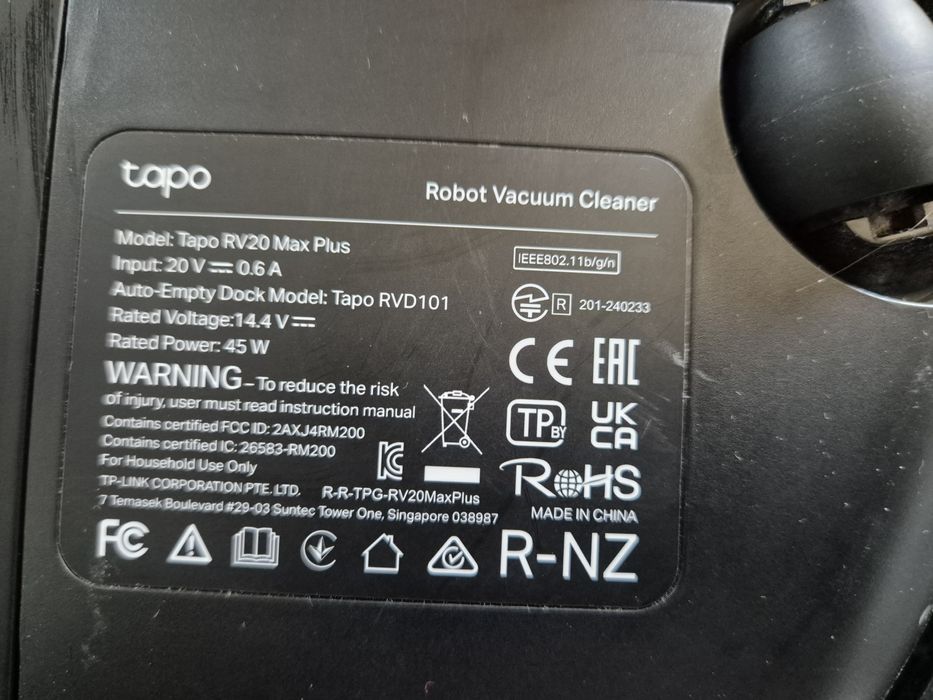 Прахосмукачка робот TP-Link Tapo RV20 Max Plus
