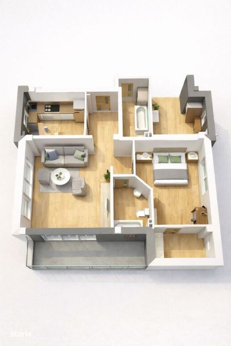 Apartament 2 camere, 65.28 mp, zona Vest FINISAT!