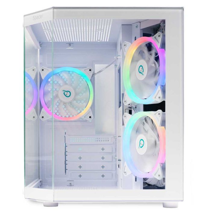 Carcasă Gaming Aquarium White 3xARGB USB-C Telecomandă 2 Ani Garanție