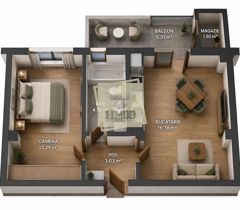 Apartament nou cu 2 camere balcon si parcare zona Lidl
