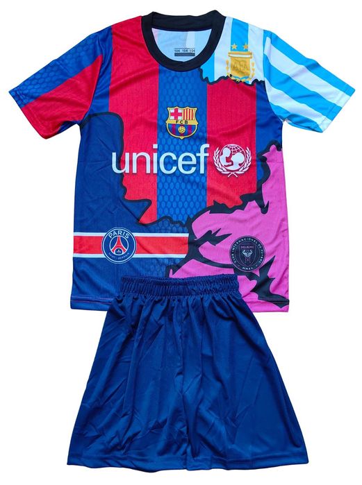 Детски футболен екип с Меси лимитирана серия Messi тениска и къси гащи