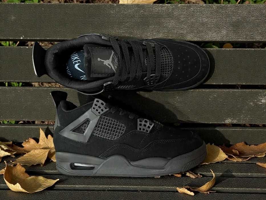 Adidasi Jordan 4 Retro Black Cat - Adidasi Fete Baieti