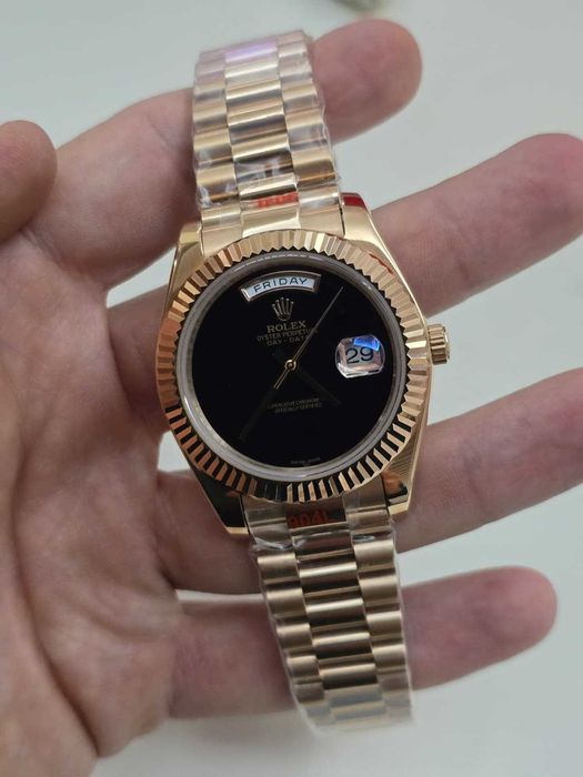 Rolex Day-Date black dial rose gold 40mm