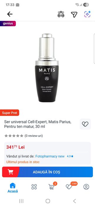Matis Paris Serum Cell Expert Universal Anti-îmbătrânire pentru Față cu Acid Hialuronic 30ml