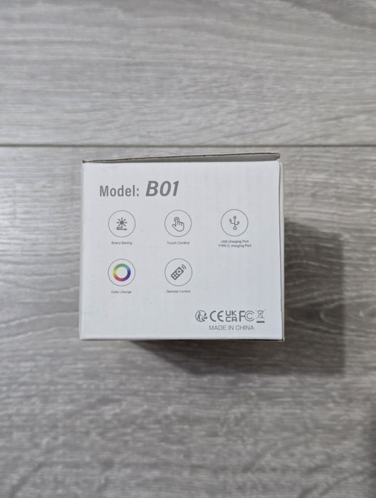 Lampă LED Amouhom B01 Black – control tactil & telecomandă, 7 culori
