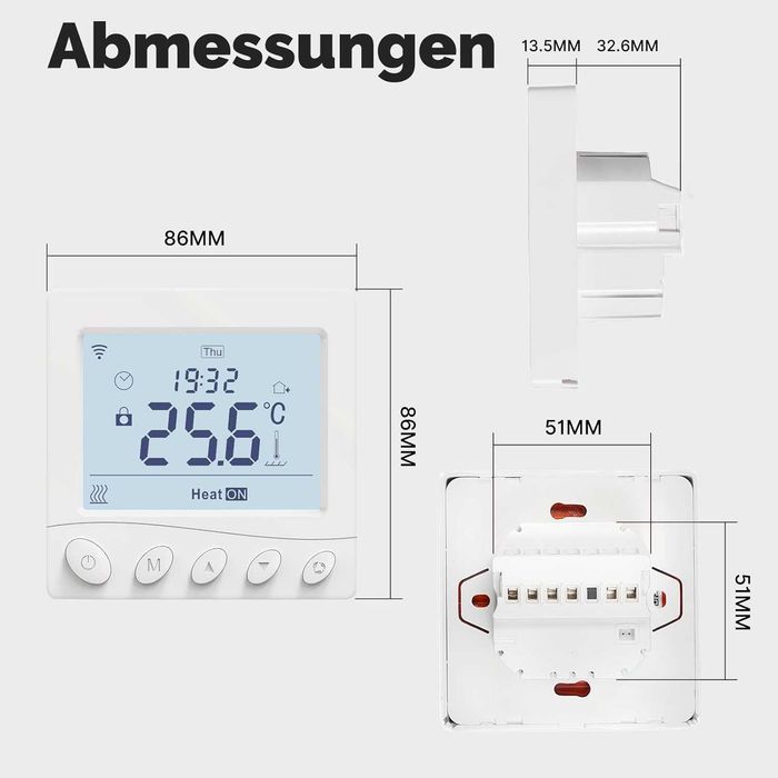 Termostat Smart WiFi MOES pentru centrala Alexa Google