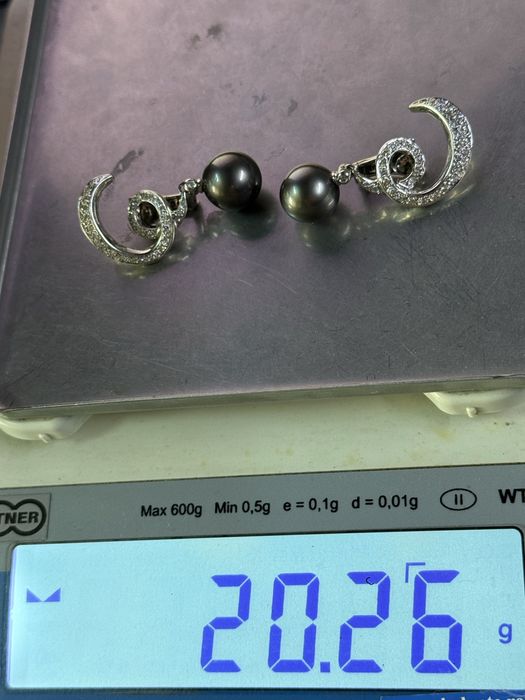 Cercei Aur 18k cu Diamante si perla - model unicat - ca noi