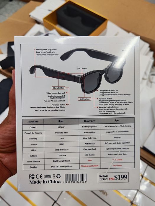 Суперцена Aimb G1 8MP WiFi Смарт Ai Smart Glasses Очки камерали