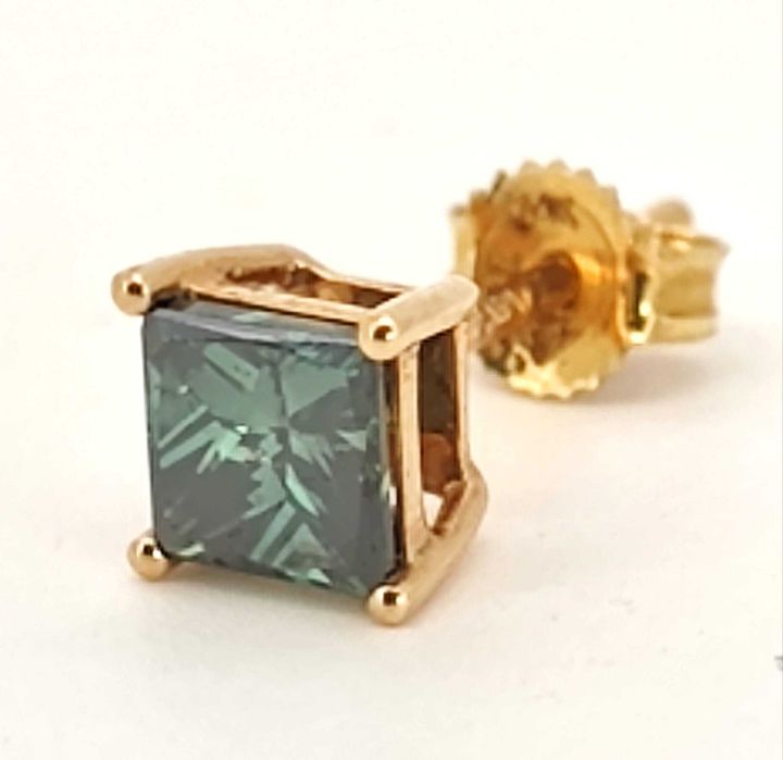 Cercel aur roz 14k cu diamant natural 0,7ct