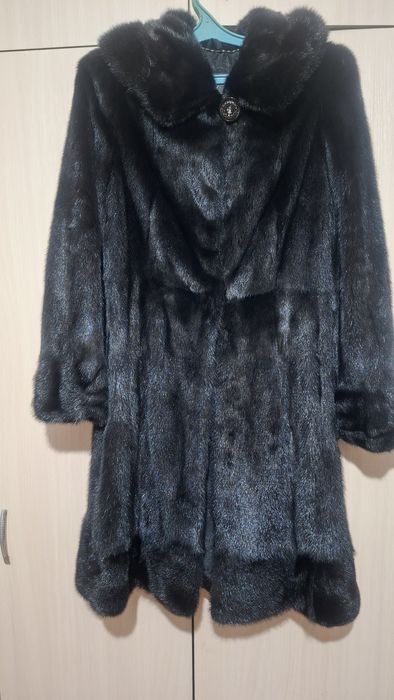 Шуба норковая с капюшоном