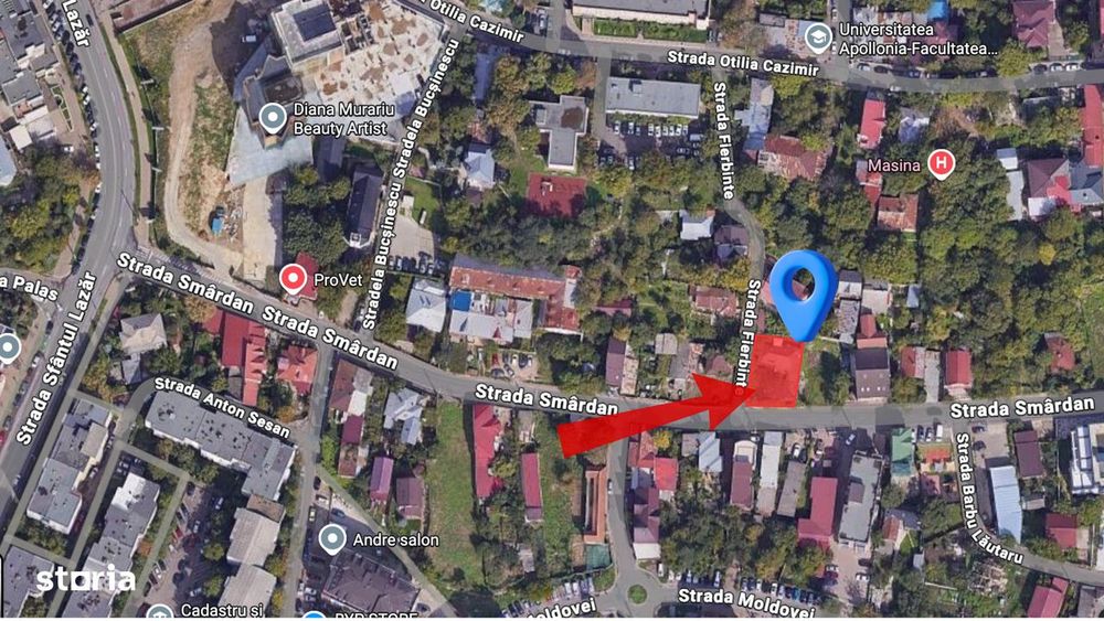 Palas - Str Smardan,Teren 450 mp, Deschidere 24m, sediu,clinica,casa!
