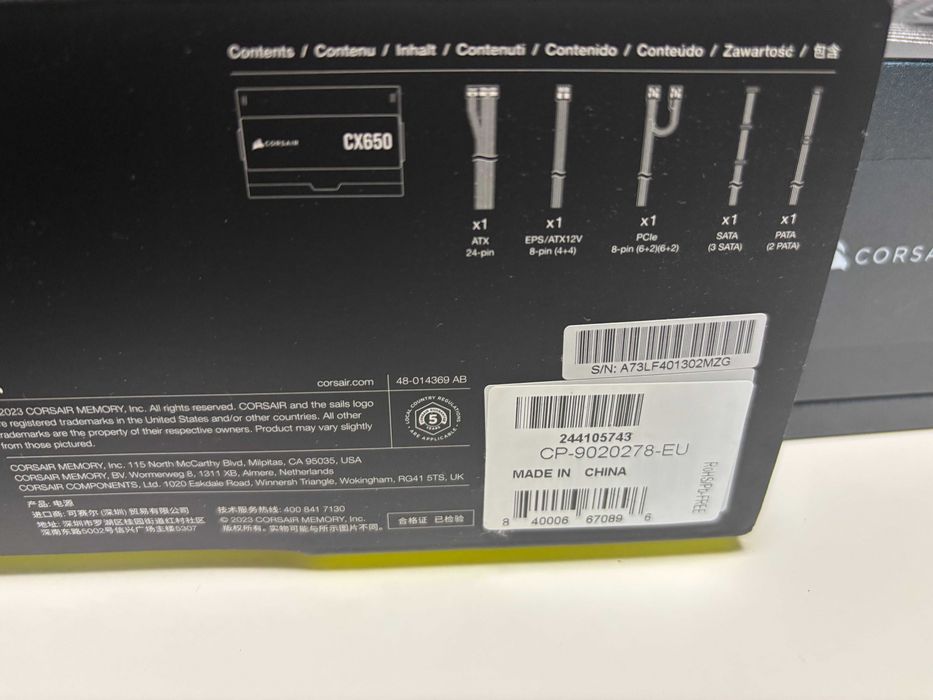 Sursa Corsair CX650, 650 Watt, 80 PLUS Bronze