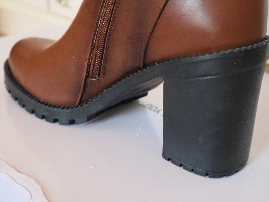 Кафяви боти, размер 38, изкуствена кожа