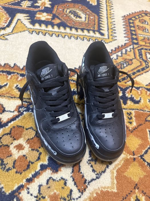 vand air force 1 low skeleton black