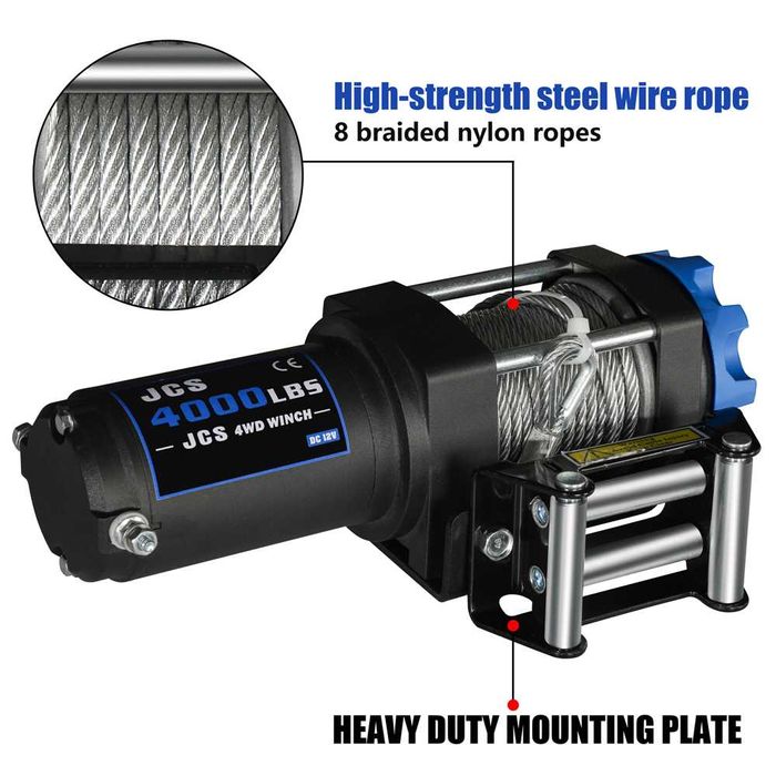 ТОП ОБЯВА Електрическа лебедка 4000LBS OffRoad лебедка Автомобил Кола