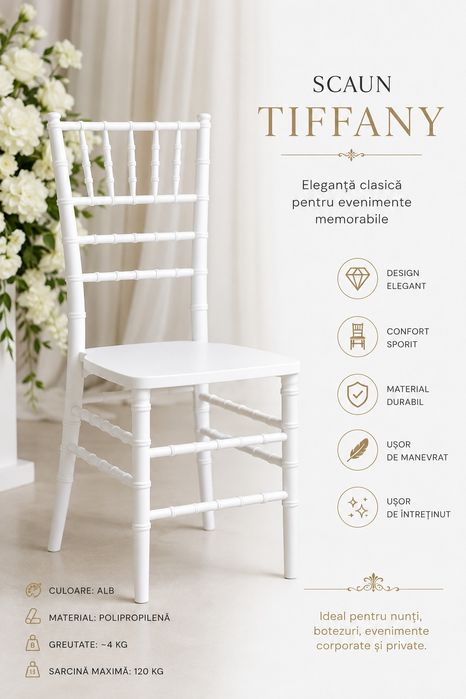 Vand scaune evenimente/nunti model Tiffany