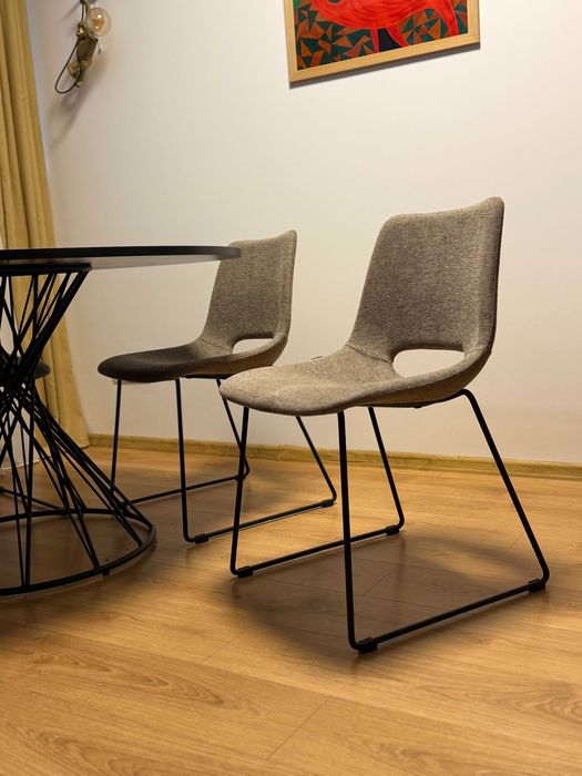 4 Scaune dining stil industrial maro/negru